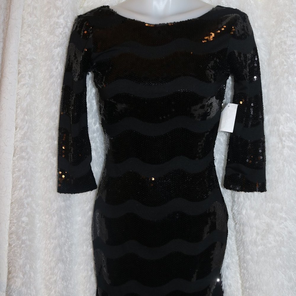 Charlotte Russe XS sexy black sequined dress "date night" NWT